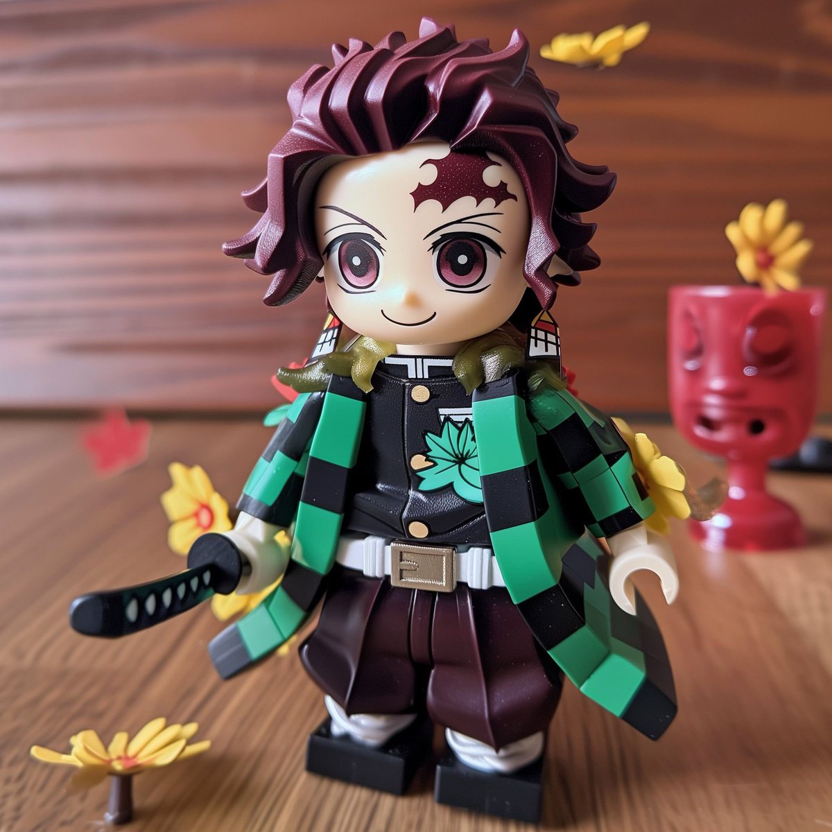 TheAOIA's tweet photo. My partner recently started using MidJourney with me, and after the love everyone showed her demon slayer animal crossing cross over she has been working hard on a Demon slayer Lego cross over. What do you think? 

#midjouney #anime #DemonSlayer #LEGO #AIArtCommuity #v6 https://t.co/kgZpdsAHTw