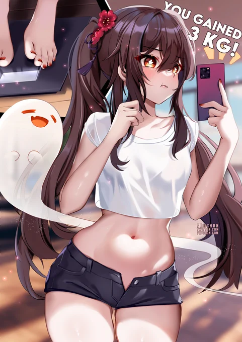 It's always tough after a good holiday season! Hu Tao needs to get back to the gym more even though I love her tiny pouch   #原神 #GenshinImpact