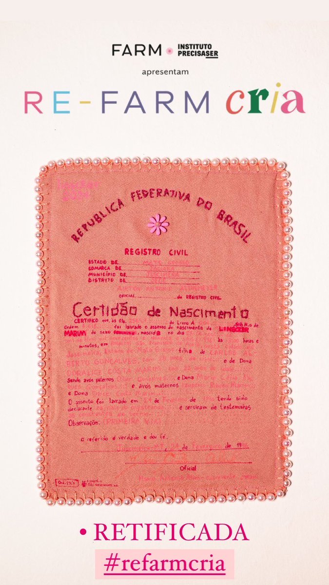 linscker's tweet photo. Entre fios&tramas: TRANSgressões de gênero
Dia 29/01
#refarmcria #refarm #institutoprecisaser
#fiosetramas #transgressoesdegenero
#arte #artetextil #visibilidadetrans https://t.co/phn9SlTL9e