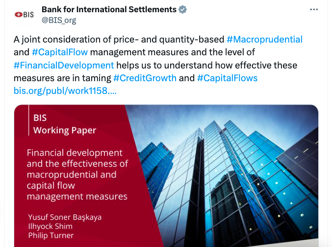MacroPru's tweet photo. "A joint consideration of price- and quantity-based #Macroprudential and #CapitalFlow management measures and the level of #FinancialDevelopment helps us to understand how effective these measures are in taming #CreditGrowth and #CapitalFlows" @BIS_org https://t.co/wM7p6PQDrE https://t.co/9Mwl6HAI4S