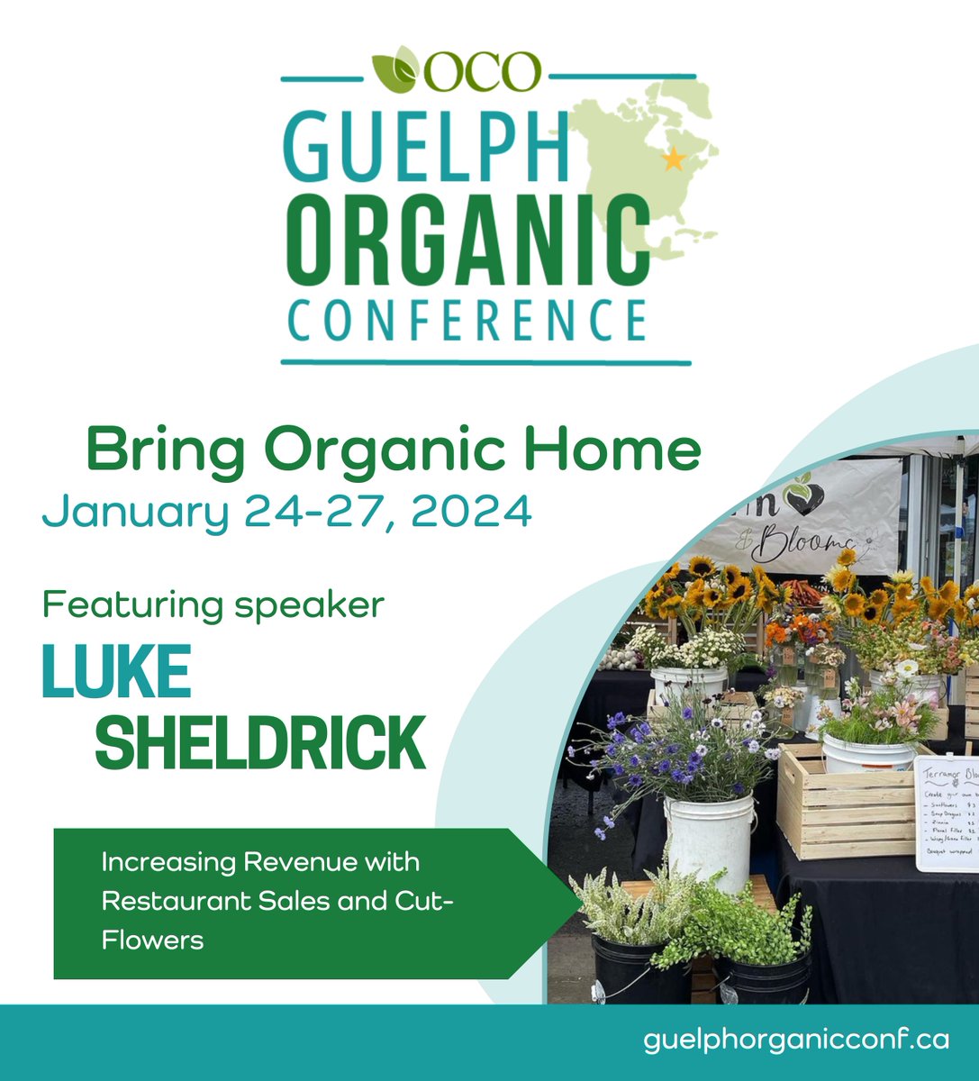 Delve into the world of cut flowers and discover how to forge partnerships with local restaurants in Luke Sheldrik's upcoming #goc2024 session "Expanding Opportunity and Increasing Revenue on the Market Farm: Looking at Restaurant Sales and Cut-Flowers"

ow.ly/fo2r50Lwgxb