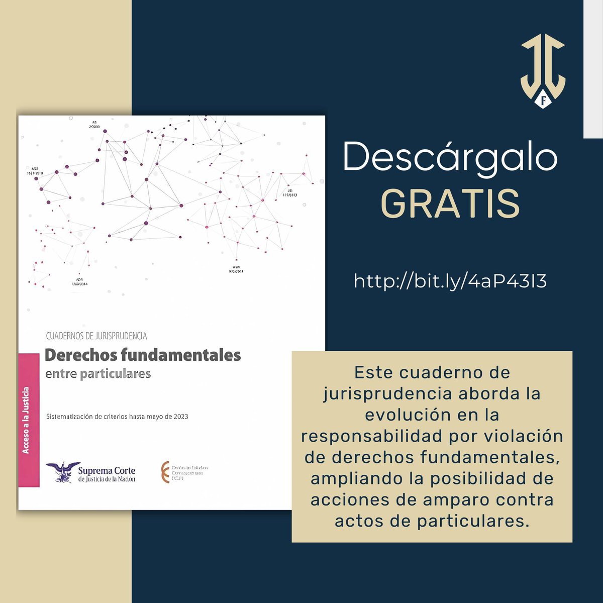 BoutiqueFjc's tweet photo. Descarga ahora gratis el nuevo cuaderno de jurisprudencia sobre derechos fundamentales entre particulares.
¡Descúbrelo aquí! 👉https://t.co/caCXFrA7Lc

#FJC #derecho #abogados #derechos #jurisprudencia #descargagratis https://t.co/eISDRUN4Ab