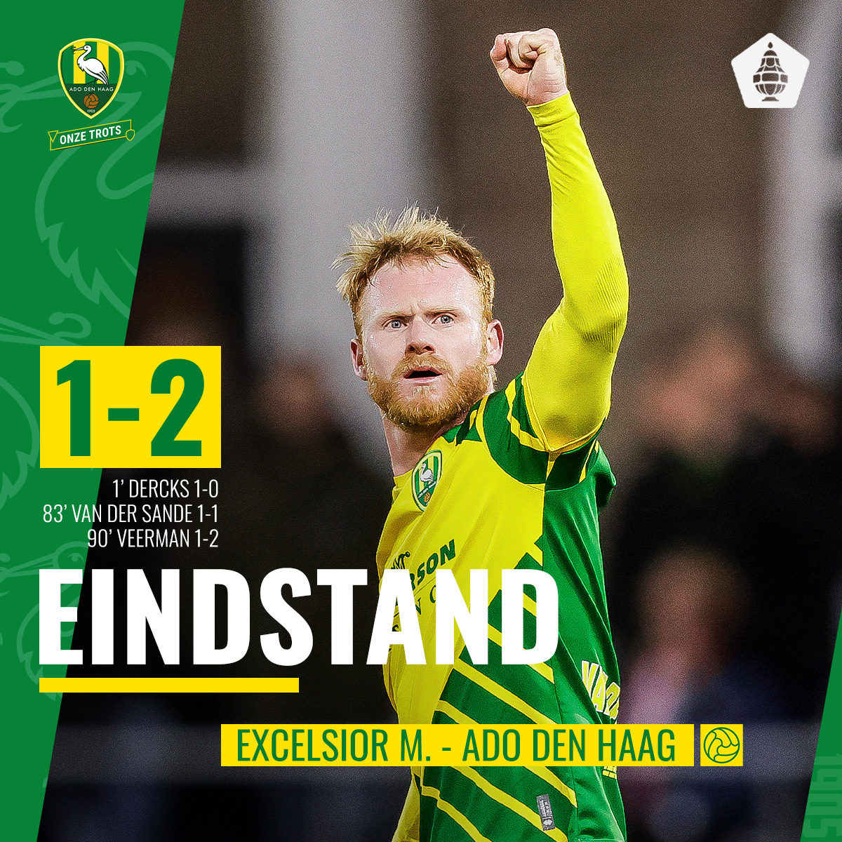 ADODenHaag's tweet image. Afgelopen. ADO Den Haag gaat naar de kwartfinale.

#excADO