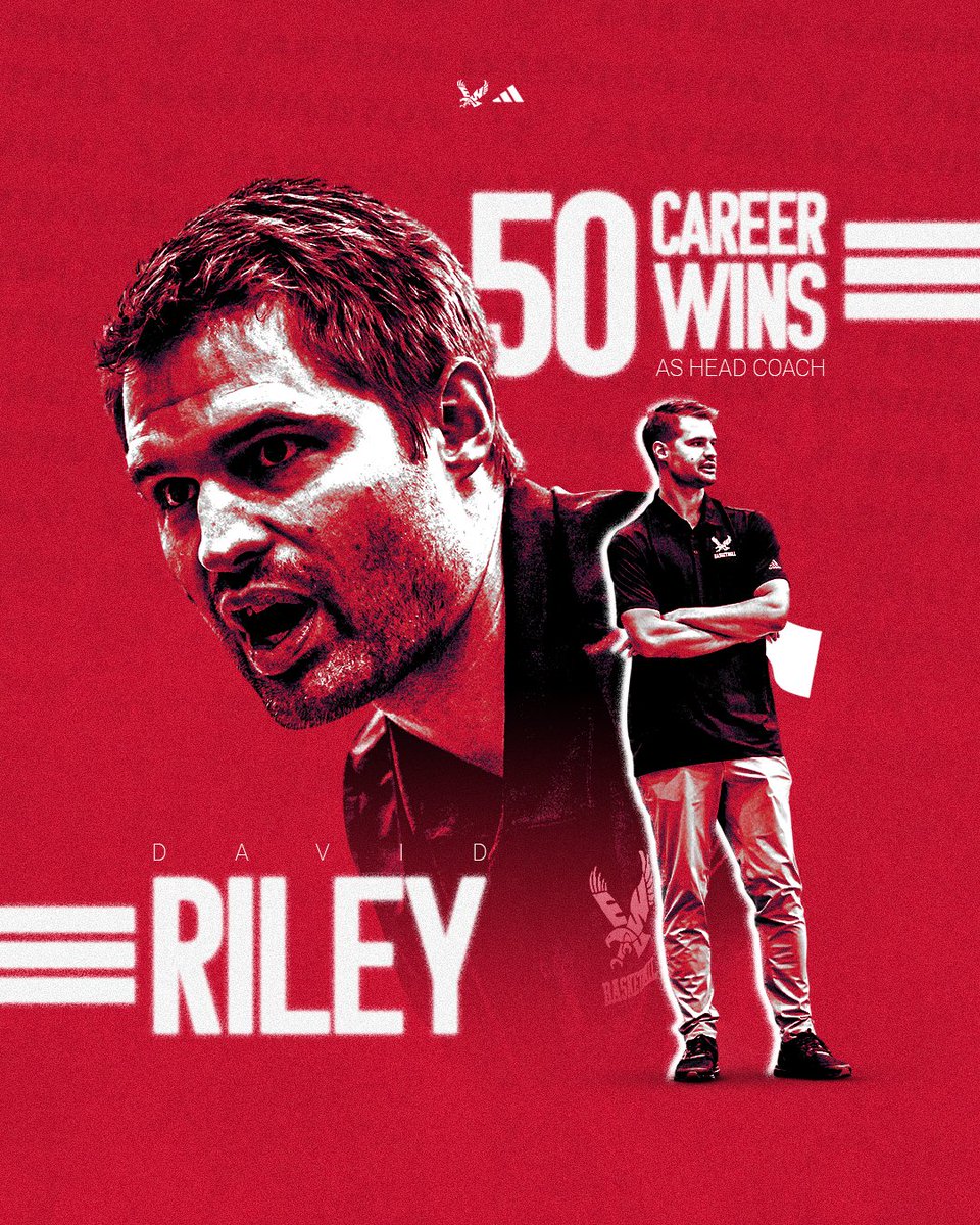 5️⃣0️⃣ career wins for Coach Riley!

#GoEags #LetItFly #BigSkyMBB | <a href="/EWUAthletics/">EWU Athletics 🦅</a>