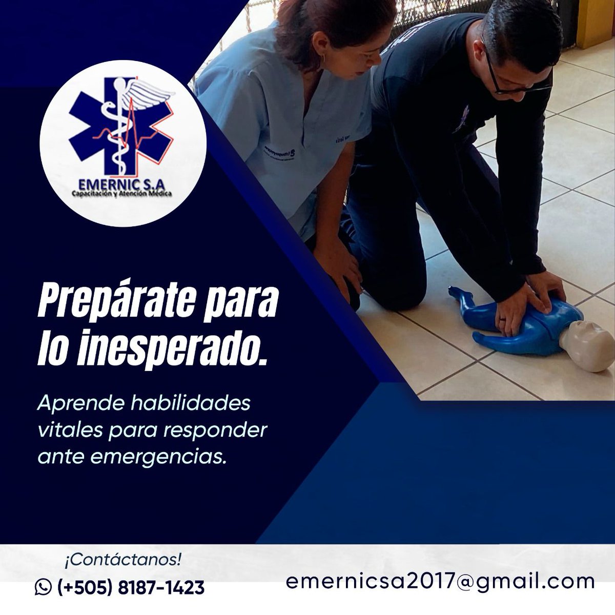 EmernicSA's tweet photo. ¡En EMERNIC, creemos en la importancia de estar preparados para lo inesperado! 📚🖋️  🚨 ¡Prepárate para cualquier emergencia con nuestros cursos especializados!   👉🏻Primer Respondiente en Emergencias Médicas - (EMR).  ✨Inicio: Sábado 20 de enero 2024.   #Preparación #Emergencias https://t.co/VDZrr6qcno