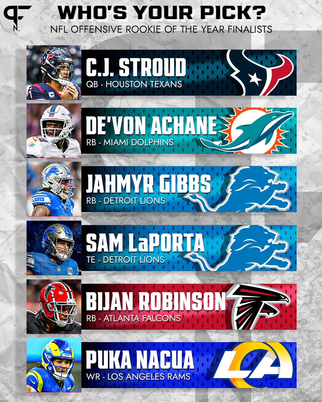 Nfl offensive rookie of on sale the year