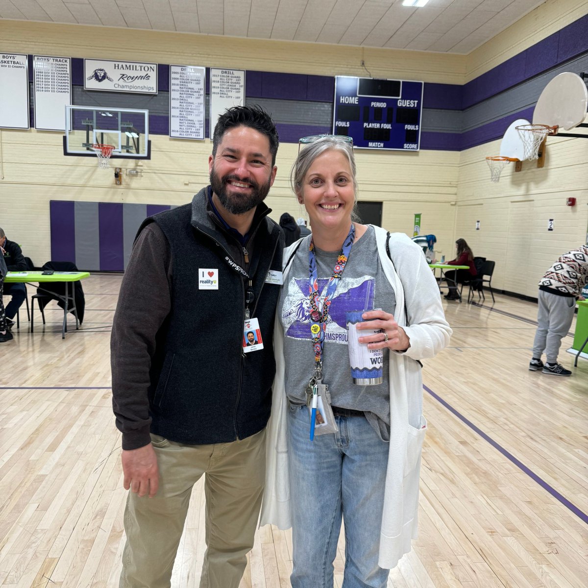 PandoInitiative's tweet photo. What a small world! Last week  while teaching students at @hamiltonroyals about financial literacy, Reality U Manager Jacob ran into Mrs. Frey, his 8th grade English teacher, who now teaches at Hamilton. How cool is that?!
#realityu #financialliteracy https://t.co/DZ9LBE9HQR