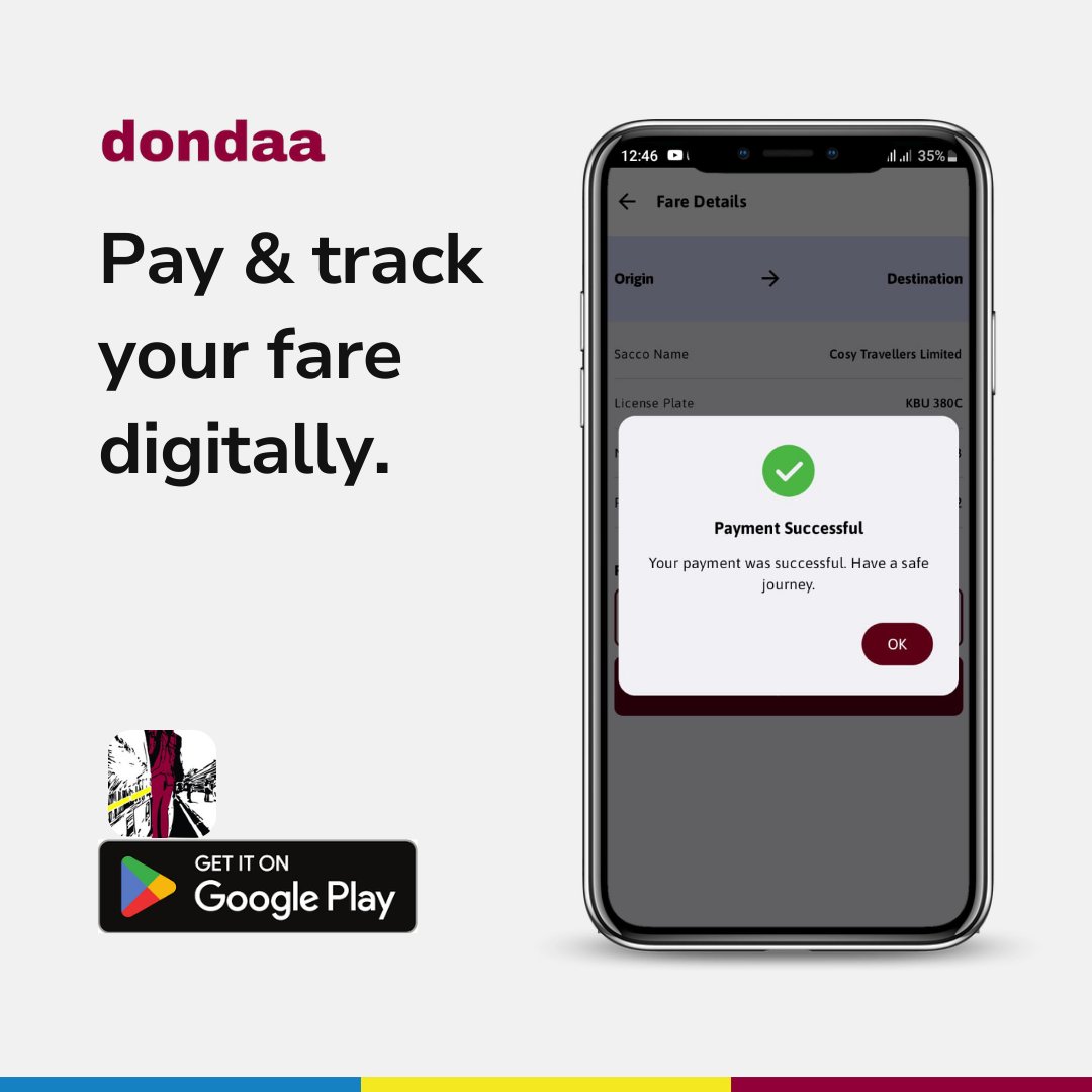 dondaa_ke's tweet photo. Tracking your fare expenses just got easier! Download #Dondaa App at https://t.co/yNPn8SWpwB to get started. https://t.co/fG0DrrKfaN