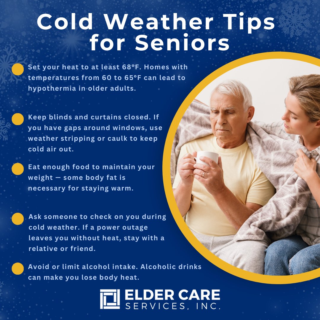As we prepare for the freezing temperatures tonight, Elder Care Services urges everyone to stay safe by following these cold weather tips for seniors. Seniors have a higher chance of experiencing medical issues as a result of extreme cold. 
Be safe and stay warm, Tallahassee!