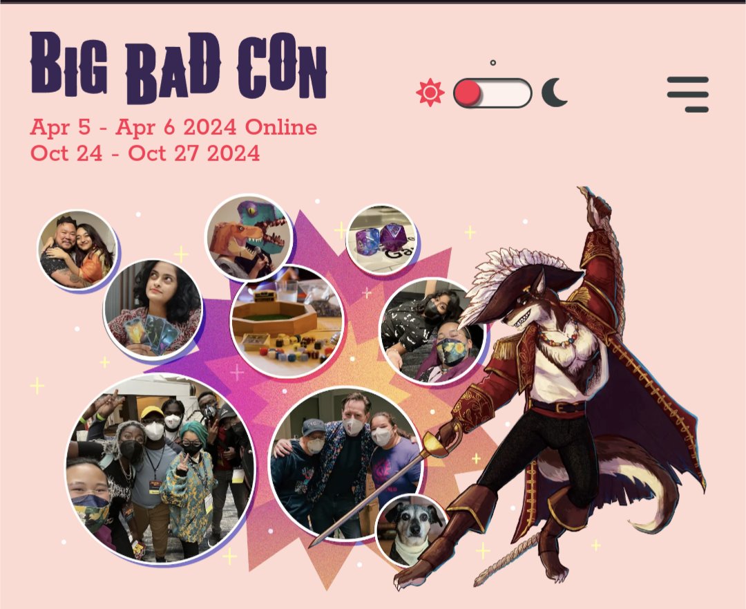 Psst... ICYMI. #BigBadConOnline is returning in April! Get hype! #TTRPGs #RPGs #larps