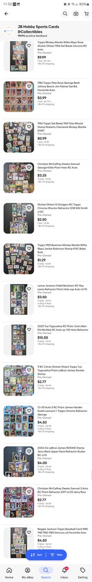 JB_Hobby's tweet photo. A small taste of items ending TODAY! Hurry before they're gone!
#Topps #Vintage #mickeymantle #lamarjackson #football #baseball #basketball #mma #tuesdayvibe #sportscards
⬇️⬇️⬇️⬇️⬇️
https://t.co/hiWqrL24O7 https://t.co/ouuzvcPgAJ
