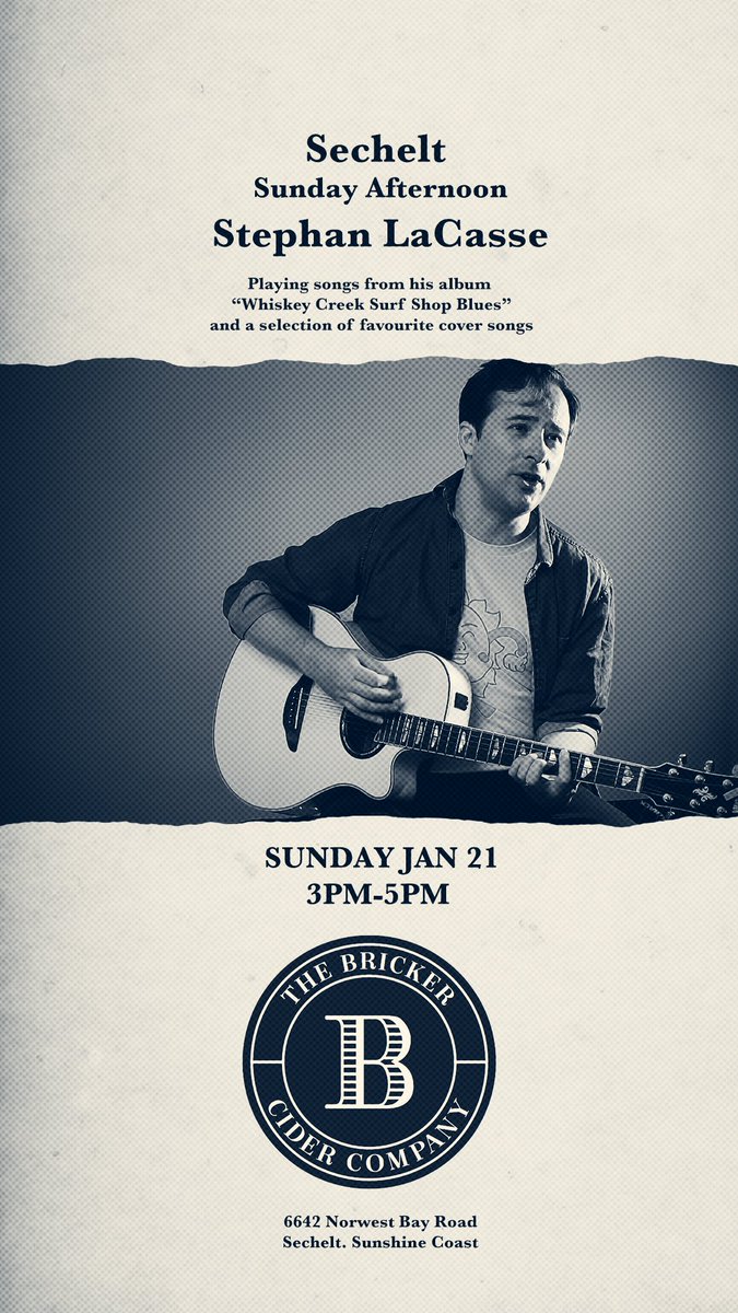 stephansings's tweet photo. Sunshine Coast gig coming up this Sunday, Jan 21 at @BrickersCider 3-5pm. #livemusicbc #canadianmusic https://t.co/TUsC9JWWSr
