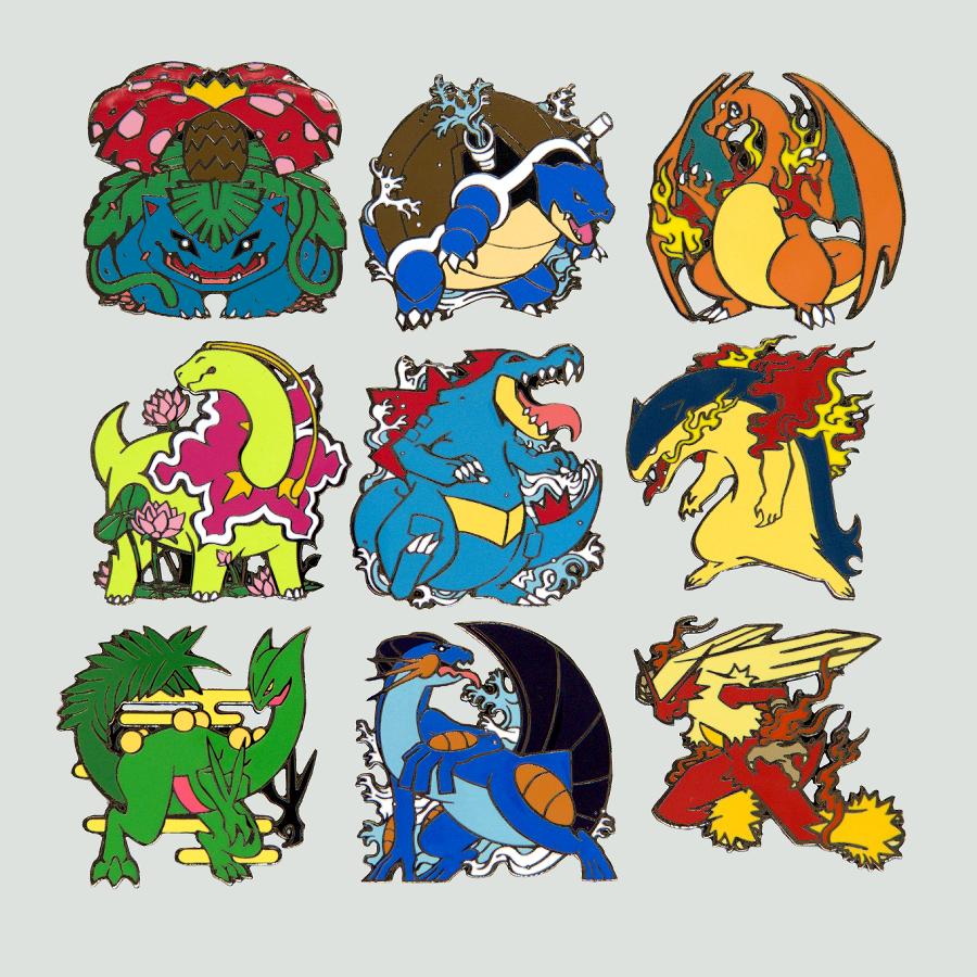 リザードン 「starter pokemon enamel pins ill have for」|정🎴のイラスト