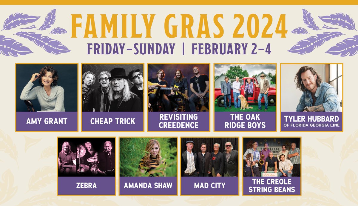 Are you looking for an "up close and personal" experience this Family Gras?
VIP Royal Passes are on sale NOW

Royal Pass includes:
• 3-day ticket pass
• Special VIP area
• Back-of-stage access
• Front-of-stage viewing
• and more!

🎟️ bit.ly/4aVuL1N