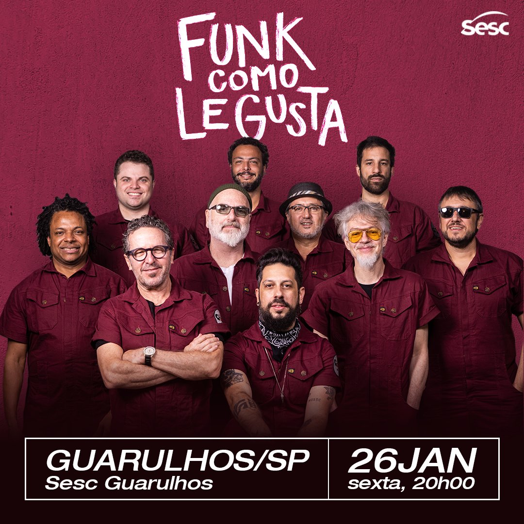 Funk Como Le Gusta (@funkcomolegusta) on Twitter photo GUARULHOS! Temos o primeiro encontro do ano marcado: dia 26 de janeiro no <a href="/sescguarulhos/">Sesc Guarulhos</a>! E os ingressos online estão à venda no site e app do Sesc - nas bilheterias a partir de amanhã, às 17h.
Bora marcar presença nesse showzaço? 🥰 GUARULHOS! Temos o primeiro encontro do ano marcado: dia 26 de janeiro no <a href="/sescguarulhos/">Sesc Guarulhos</a>! E os ingressos online estão à venda no site e app do Sesc - nas bilheterias a partir de amanhã, às 17h.
Bora marcar presença nesse showzaço? 🥰