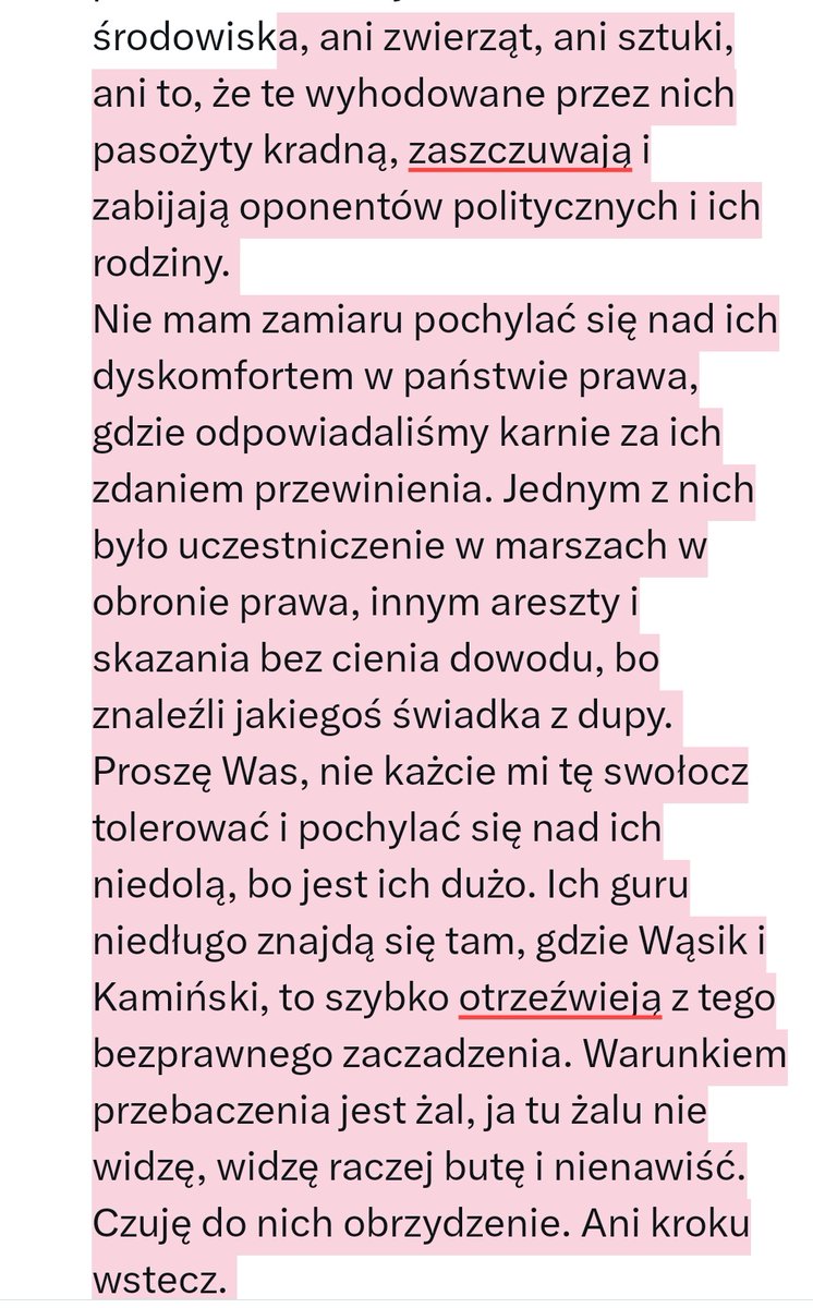 Ja mam głęboko w  d u p i e  żale wyborców PiS, że Donald Tusk nie będzie o nich dbał. Ich prezydent powiedział #terrorpraworzadności więc oni nie rozumieją na czym polega praworządność.  
Ich nie interesował przez 8 lat ani stan prawa, ani kultury, ani szkolnictwa, ani