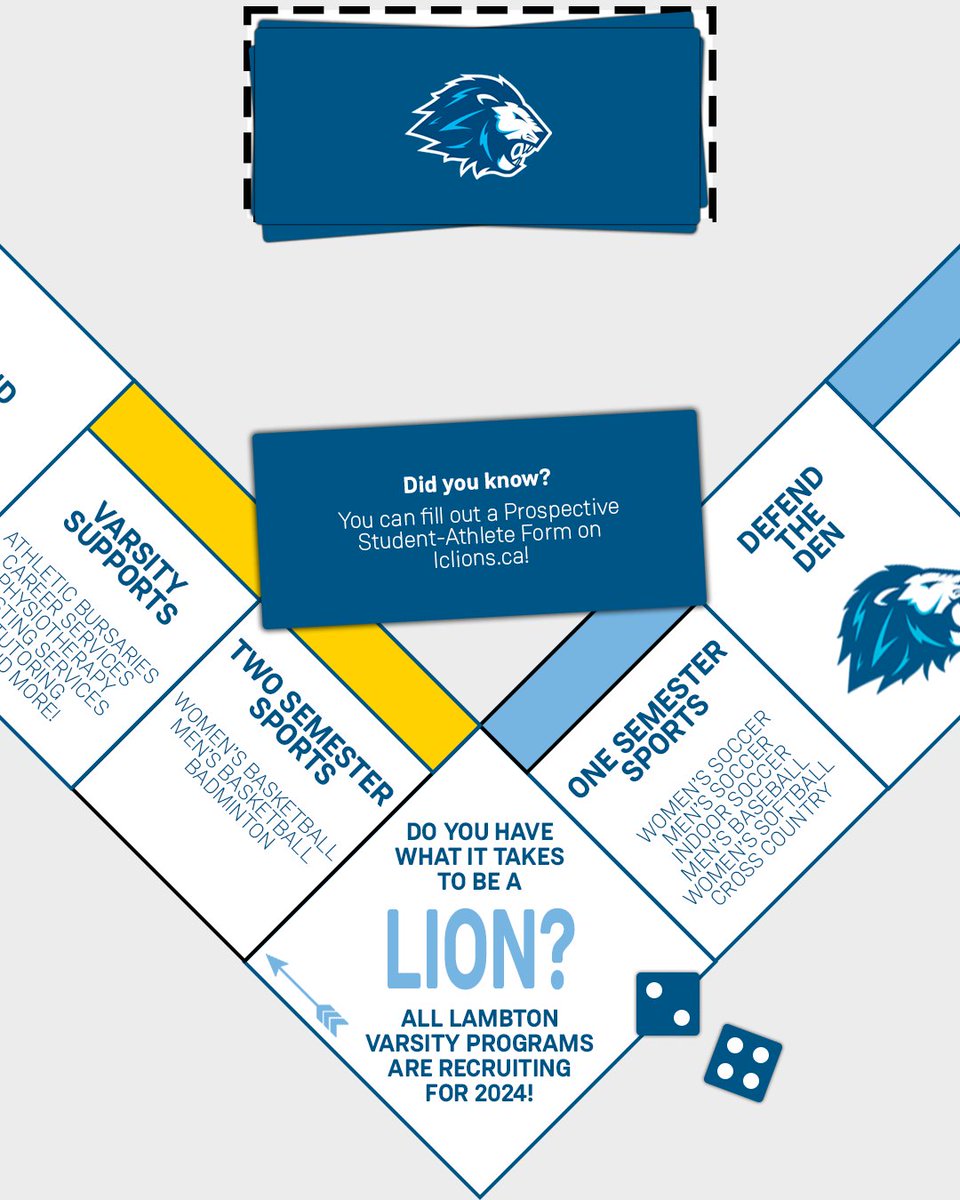 LambtonLions's tweet photo. Do you have what it takes to be a Lion?

All of our varsity programs are recruiting for September, and with the equal consideration deadline coming up on February 1st, now's the time to reach out if you're interested in playing varsity sport at Lambton College!

#DefendTheDen https://t.co/bNIUbD0avF