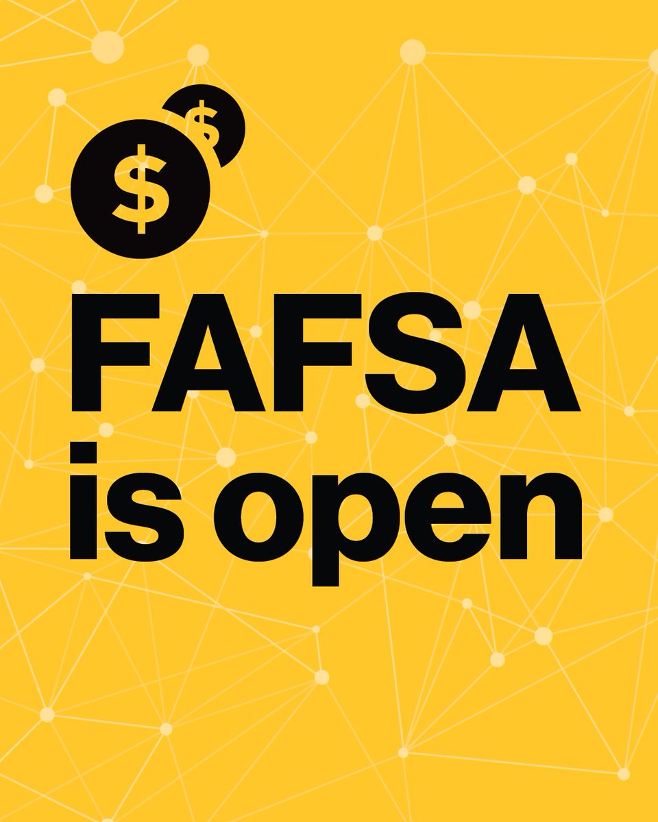 The Free Application for Federal Student Aid is finally open! Submit yours as soon as you can to see what federal funding you are eligible for next year.

#FAFSA #FinancialAid #FutureSunDevils