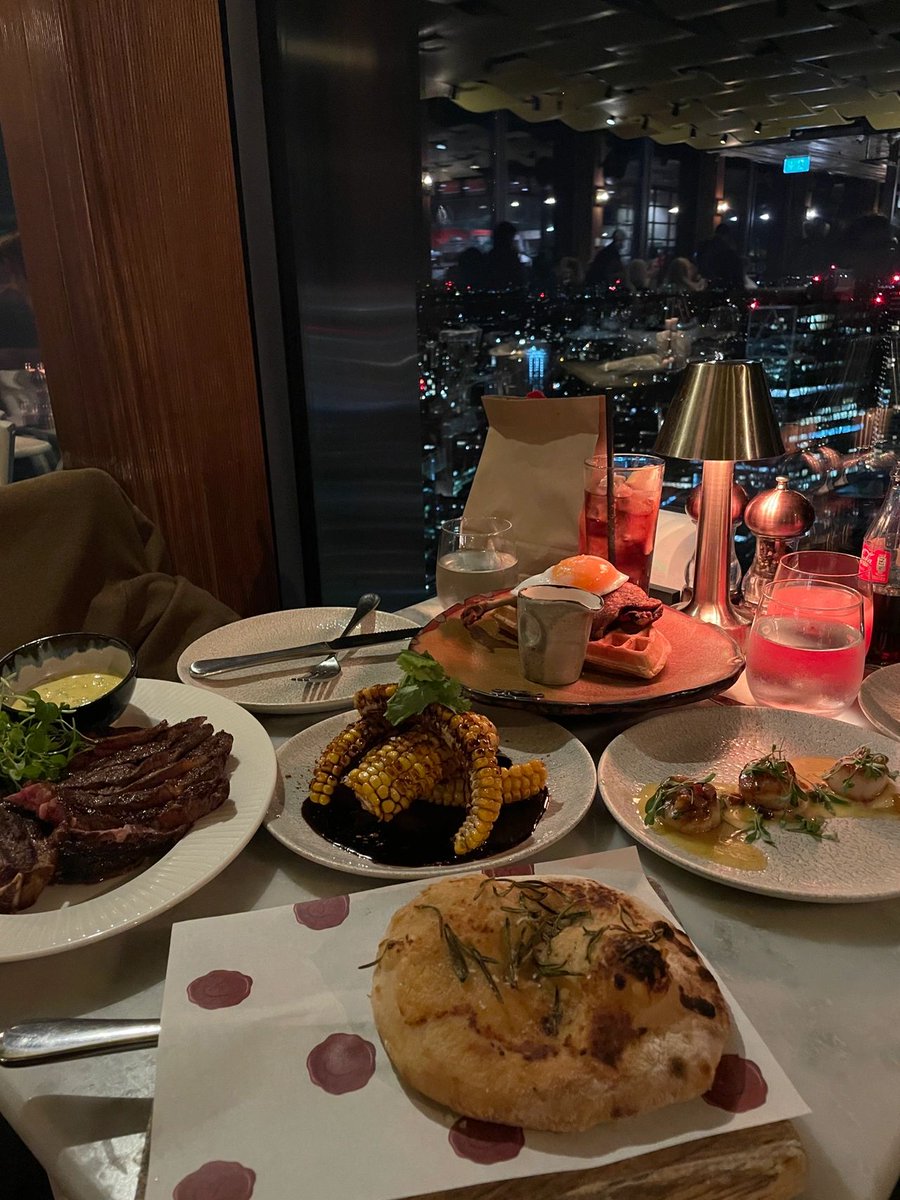 maregraves's tweet photo. This high-rise restaurant  London###
 Food is the ingredient that binds us together🥰😋 https://t.co/7U5kJXxnDA