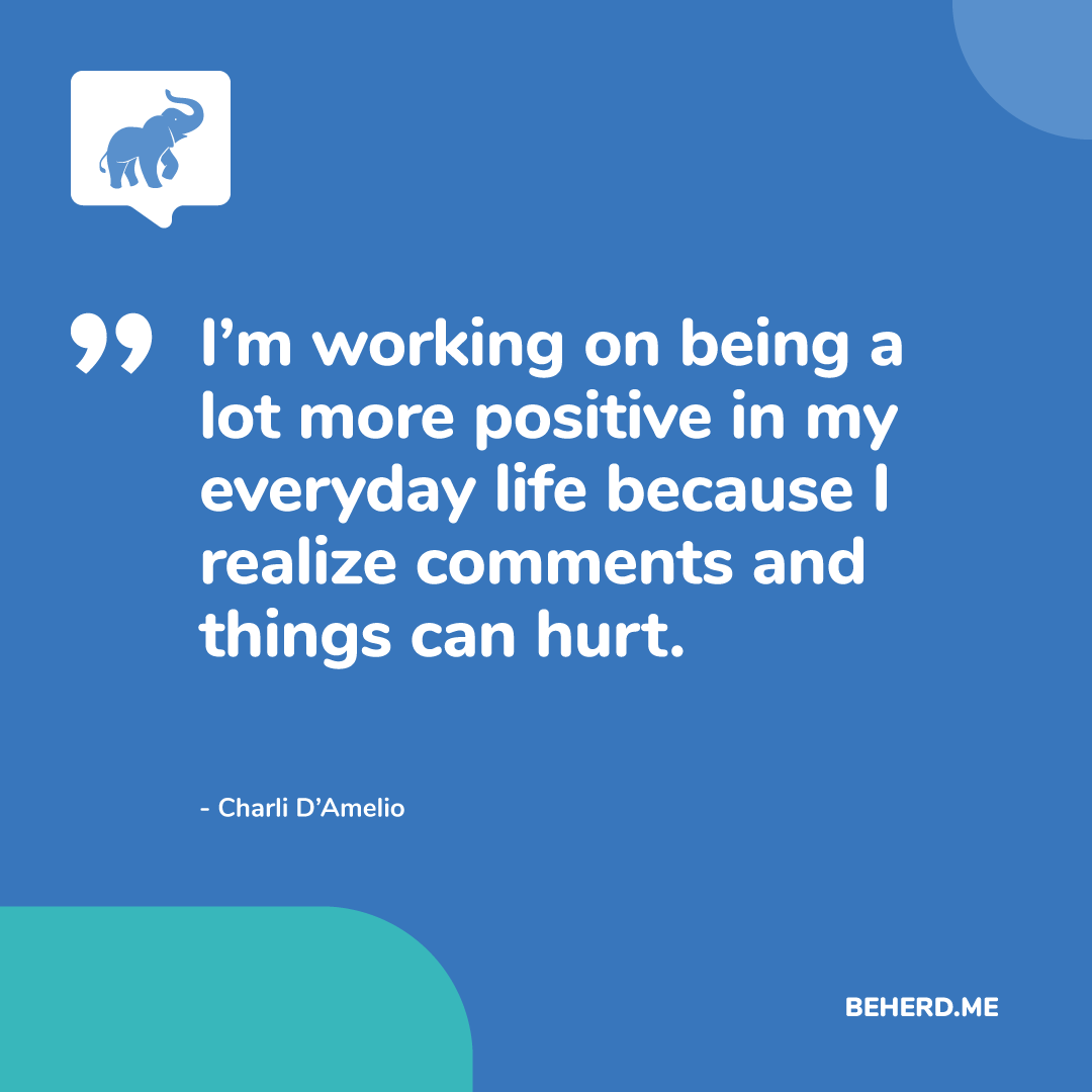 beherdapp's tweet photo. Words and actions matter. Be positive. Be kind. To others and yourself.
#WordsMatter #ActionsMatter #BePositive #BeKind #charlidamelio https://t.co/VTFshbiHvP