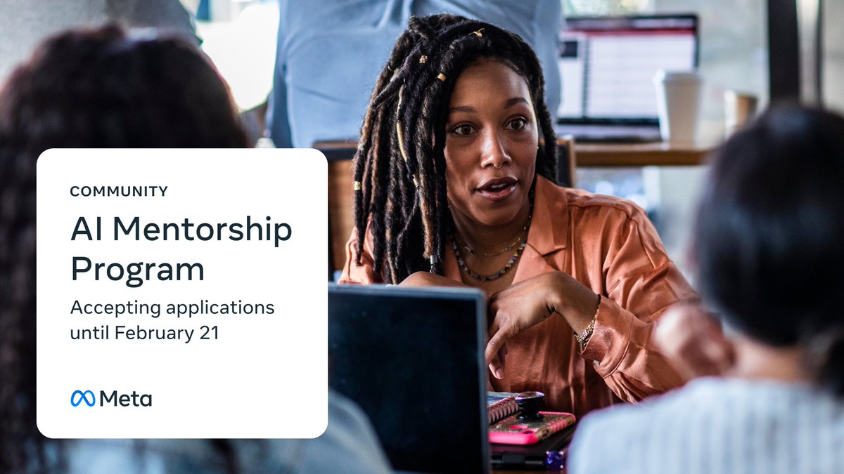 AIatMeta's tweet image. Applications are now open for our 2024-2025 AI Mentorship Program! This research collaboration with @CarnegieMellon, @nyuniversity, @UW and @Mila_Quebec gives PhD students at these universities the opportunity to collaborate with research teams at Meta that are advancing the…