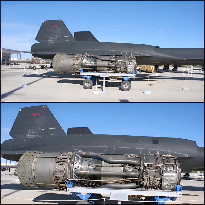 Rainmaker1973's tweet photo. J58, the SR-71's secret powerhouse, has been called "black magic": an engine that can push a plane from 0 to Mach 3.2 without breaking a sweat.

Pratt & Whitney designed this engine for continuous operation at high Mach number flight with compressor inlet temperatures above 400°C (750°F).

With it, the SR-71 set an altitude record in 1976 of over 85,000 feet, thanks to the superb engine powering it.
