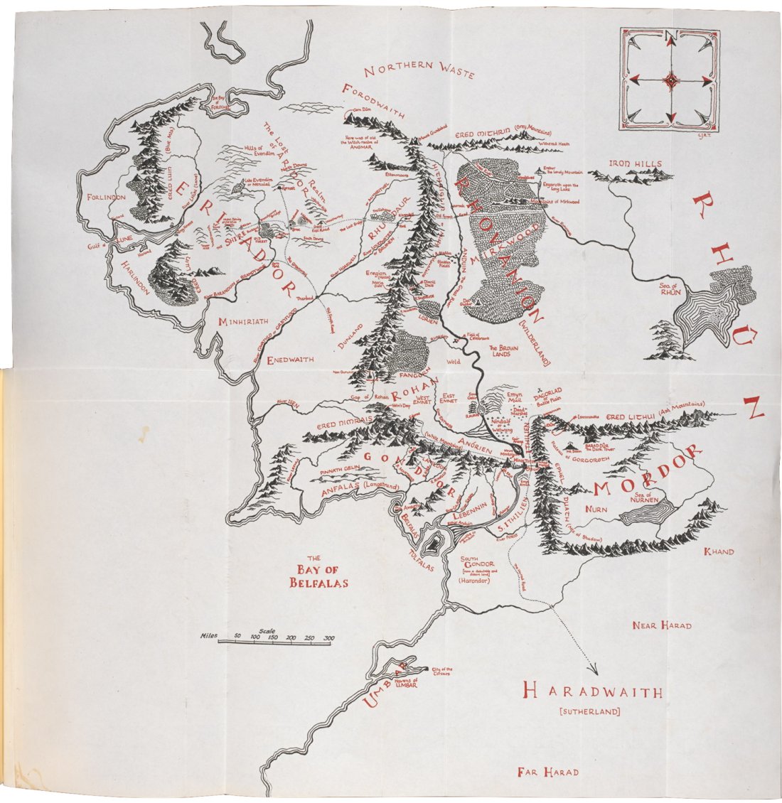 smialbrandivino's tweet photo. Este mapa detallado de la Tierra Media (1954) para La Comunidad del Anillo es uno de los ejemplos de sus aportes clarificadores. https://t.co/AcUCmdfRUF