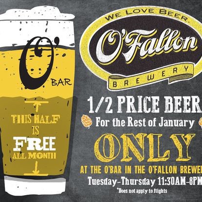 Show this post for 1/2 price Pints, Tuesday-Thursday 11:30am - 8pm, until the end of January.