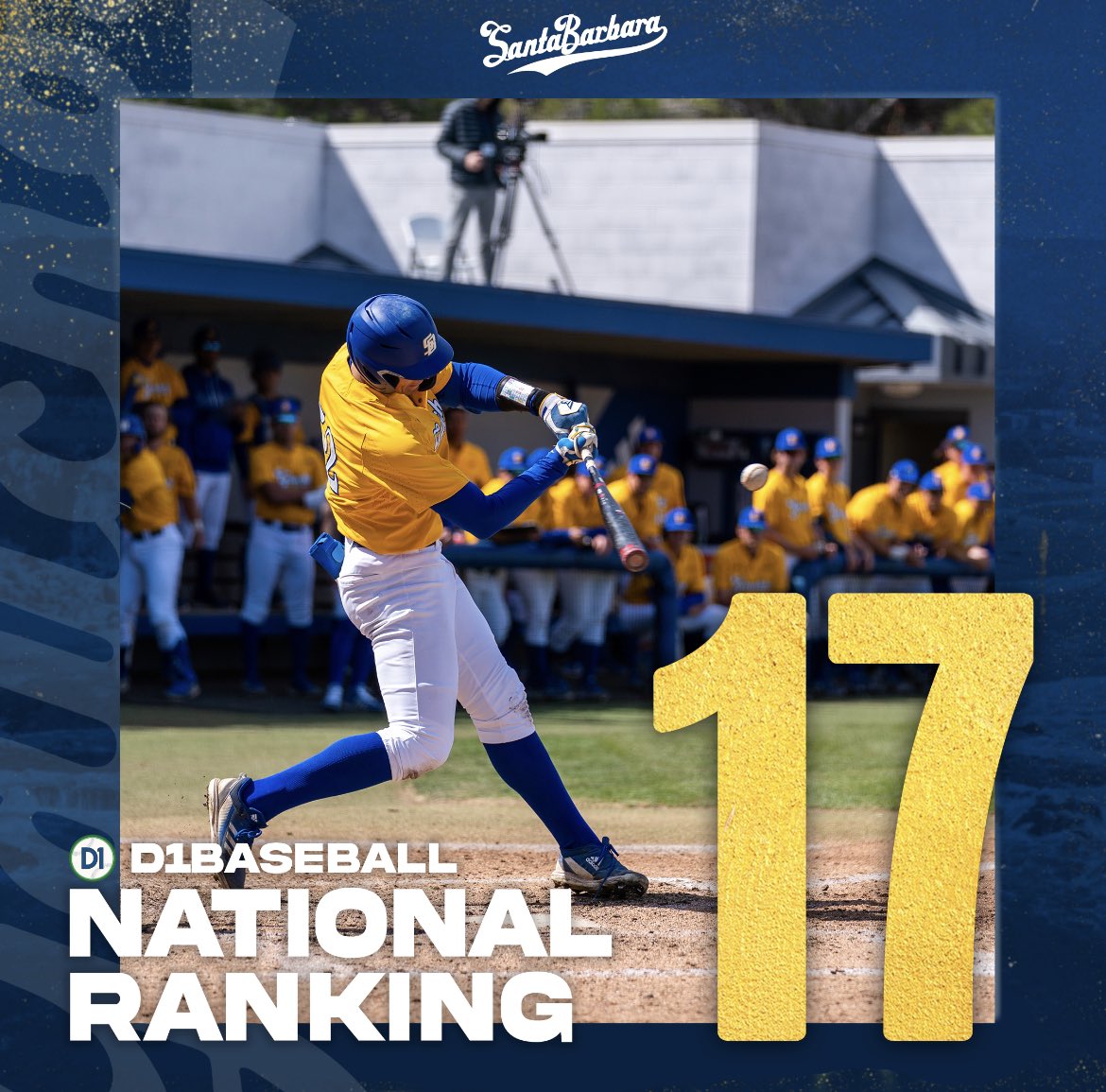 Another Top 25 nod for the Gauchos, this time it’s #17 from D1 Baseball! #GoChos