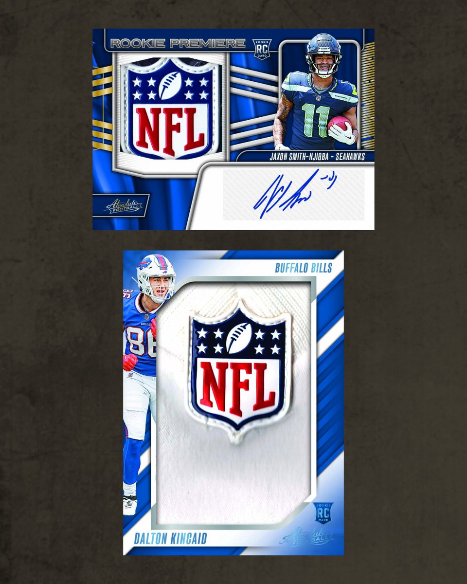 PaniniAmerica's tweet photo. #PaniniAbsolute NFL is almost here! Chase iconic Kaboom! inserts, Rookie Premiere Materials Autographs and more!
Available tomorrow January 17 at 11am CT here: https://t.co/9GvYOSQZju
#WhoDoYouCollect https://t.co/2GhYD1yB6b