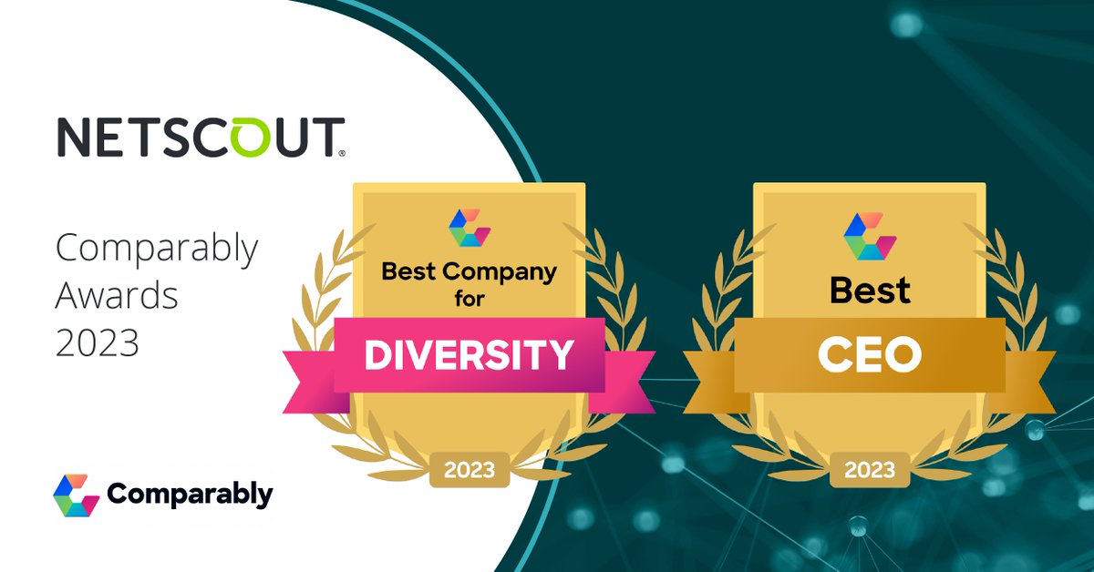 NETSCOUT's tweet photo. Double Triumph!

Thrilled to announce our CEO, Anil Singhal, as Best CEO by Comparably, guiding us with vision and inspiration. Simultaneously, our unwavering dedication to Diversity, Equity, and Inclusion earns us the honor of Best Company for Diversity. 🏆✨ 

#NETSCOUTlife