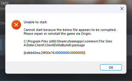 melpchen's tweet photo. There was a forced Sims 4 update, and now the game won't launch😓Reinstalling it would take hours and our entire challenge would be deleted, so am currently trying to find a solution around it.🙃 https://t.co/OqiurTzGmU