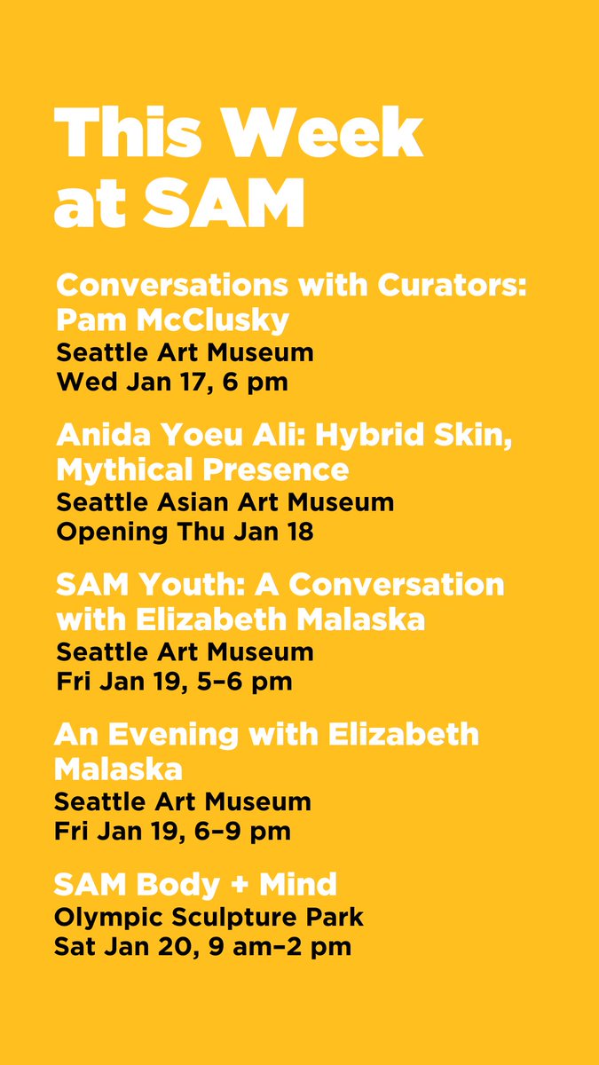 iheartSAM's tweet photo. It's another busy week at SAM! Browse all of our upcoming events happening #ThisWeekatSAM at https://t.co/9gderiSlcf. https://t.co/flWHoQzvla