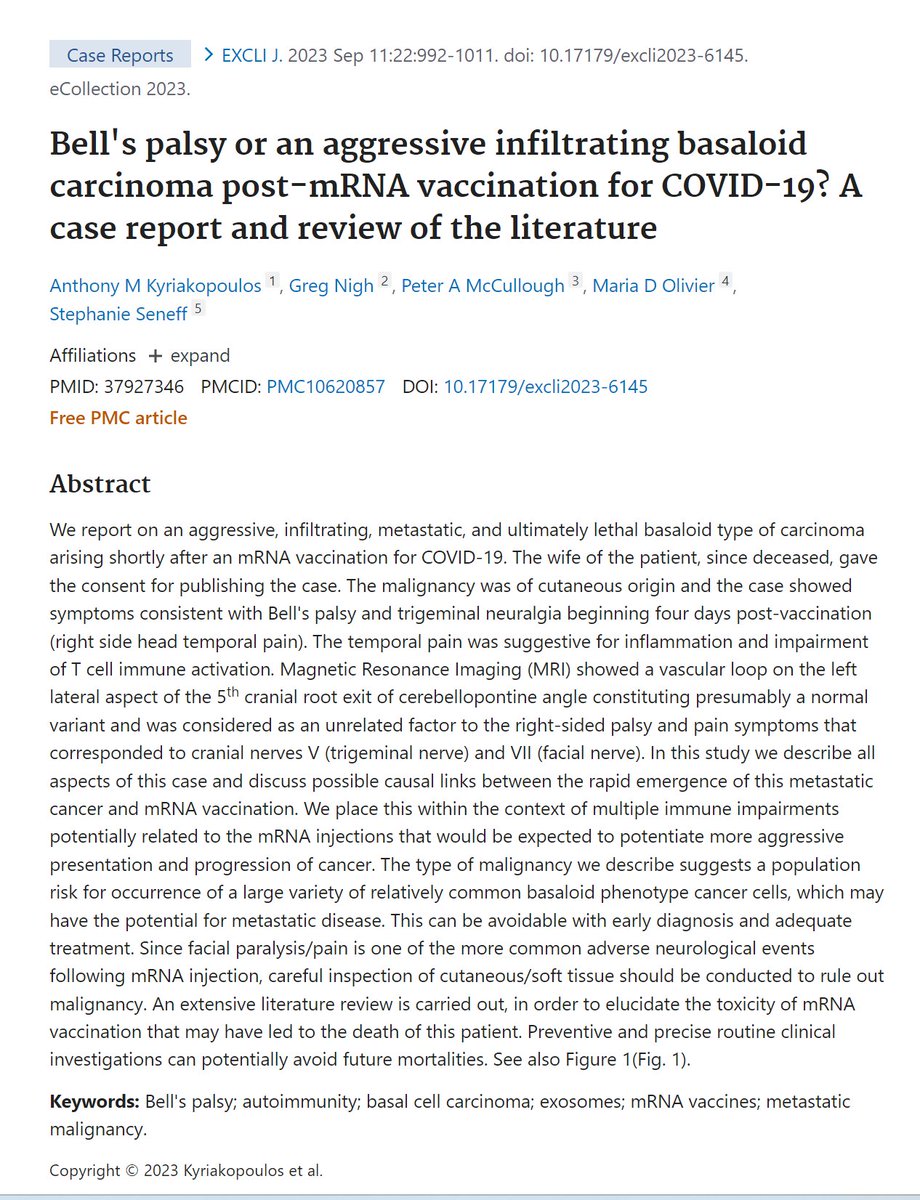 P_McCulloughMD's tweet photo. Here is one of the first published reports of a "Turbo Cancer" in a vaccinated man whose team believed COVID-19 vaccination initiated and accelerated his fatal facial cancer.  https://t.co/aCdxTtSNOZ https://t.co/y5EAKt77Yr