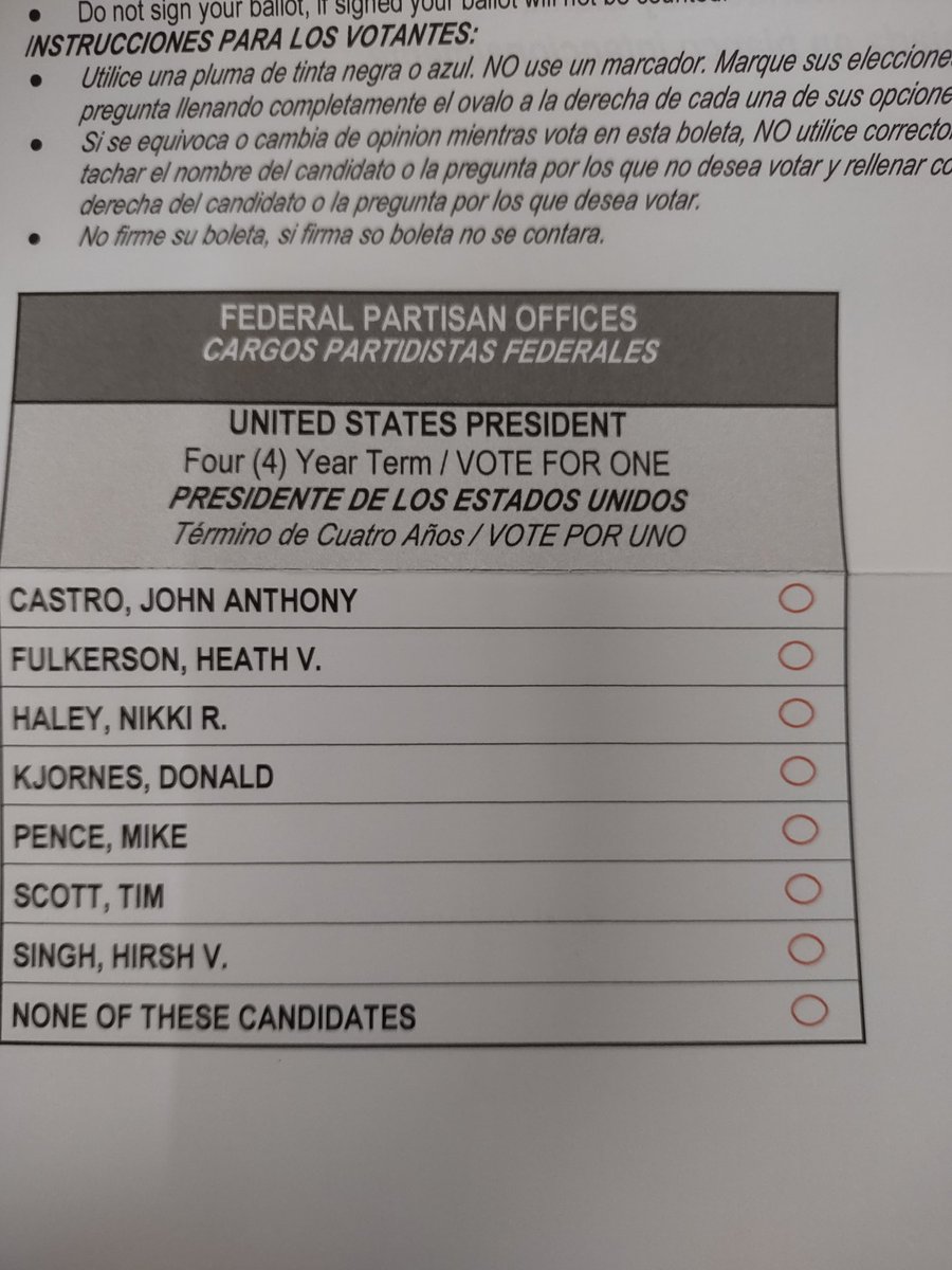 Just got this in the mail. It's a mail in ballot for Nevada. Notice Trump's name isn't on. I'm going out none of the above, then put Donald J. Trump under it. Effing Nevada for not putting Trump on the ballot.🙁👎