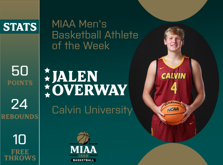 MIAA1888's tweet photo. #D3MIAA Basketball Athletes of the Week | January 16, 2024 🏀

Men's:
Jalen Overway, @CalvinKnights 
https://t.co/Oim2N0wXXz

Women's:
Sydney Vis, @HopeAthletics 
https://t.co/vlauUzjvYW

#MIAAbkb #GreatSince1888 https://t.co/FOqEPkgx8h