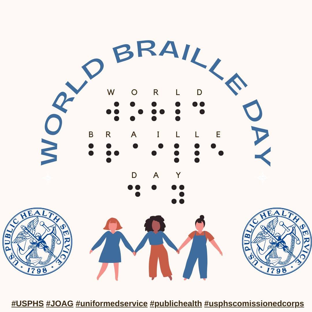 PHS_JOAG's tweet photo. World Braille Day is celebrated on January 4th in honor of the birth of its inventor, Louis Braille.

As we advance the health of our nation, let's not forget those who are visually impaired and the challenges they face in obtaining care. #usphscommissionedcorps #JOAG #USPHS https://t.co/PZcHLZE9Ag