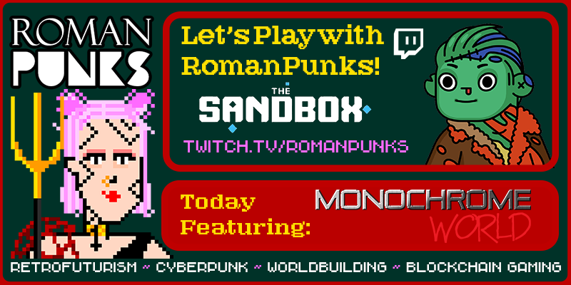 RomanPunksNFT's tweet photo. ποΈπΊπ¦
π
Let's Play with RomanPunks!
Join us on @twitch ~ https://t.co/ShslXIyYBB
Today we're checking out some experiences by @TempestStudios (@amonochromeera) and offering some #RomanPunk #WAXP and #Polygon NFT giveaways for the audience!
@Deadfellaz @IanCRogers @romanpunktavian