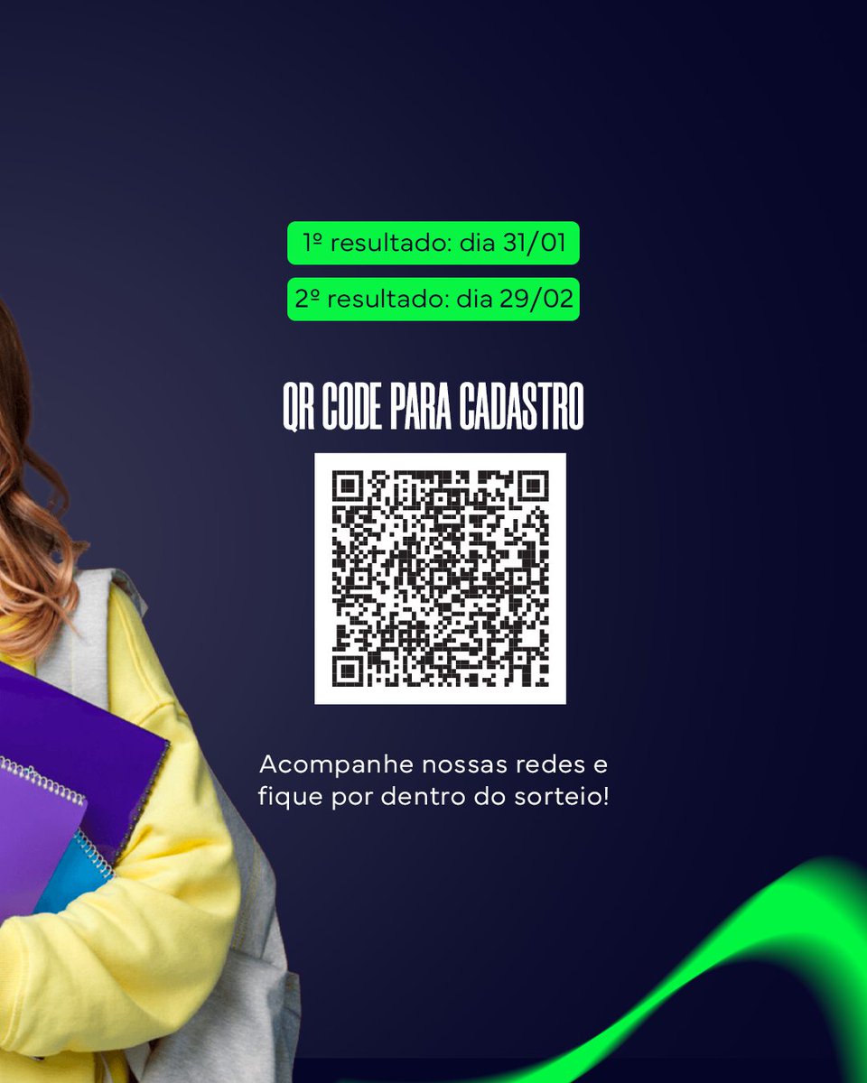 leclercvicter's tweet photo. CONCORRA A UMA BOLSA DE 100% ATÉ O FINAL DO CURSO! Acesse agora o QR Code e inscreva-se! https://t.co/gr3qlu8idv
