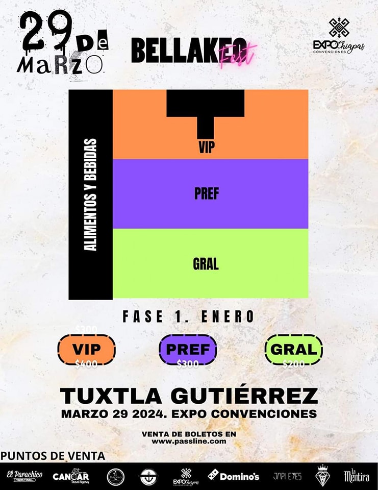 UwUMagazine's tweet photo. 👉🏻¿Listos para el #BELLAKEOFEST con @yerimua❓
🎟️ FASE 1. ENERO
https://t.co/gzWvGSDbvL
🏟 Expo Convenciones Chiapas
🗓 29 Marzo 2024
⌚ 20:00Hrs
🎟️ Boletos físicos en nuestros puntos de venta. https://t.co/O6R5K9YvzD