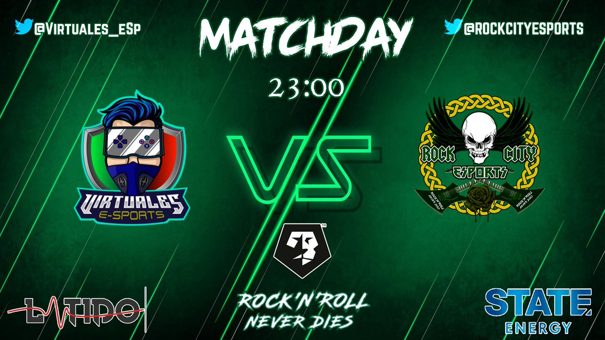 RockCityEsports's tweet photo. 🔥MATCHDAY🔥

¡Hola Rocker@s! Hoy se juega el segundo partido de VFO para ascender ¡Vamos Rock City!

🏆|@EFAesportsSpain 
🕚|22:40
🆚|@RocketsEvo 

🏆|@VFOspain 
🕚|23:00
🆚|@Virtuales_eSp 

🏆|@VPG_Spain 
🕚|23:20
🆚|@ApokAlgeciras 

@latidoshop @statedrinks @ComunidadClubes https://t.co/S1svooV9zc