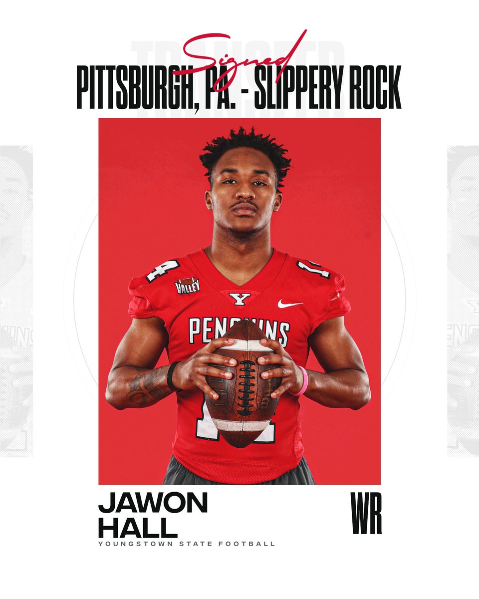 🚨 ROSTER ADDITION 🚨

We're excited to announce that Jawon Hall has joined our program! 🐧🏈

Jawon Hall
Wide Receiver
6-1, 185
Pittsburgh, Pa.
Previous School: Slippery Rock

#GoGuins