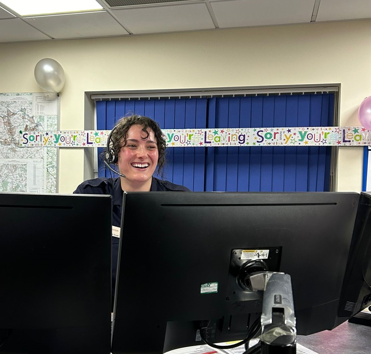 Tonight we're saying goodbye to Lizzie! Lizzie's leaving us after almost 5 years in control, stepping out from behind the screens to join <a href="/RBFRSofficial/">Royal Berkshire Fire and Rescue Service</a>  as an operational firefighter. She's been brilliant here in control and we know she's going to be amazing in her new role!