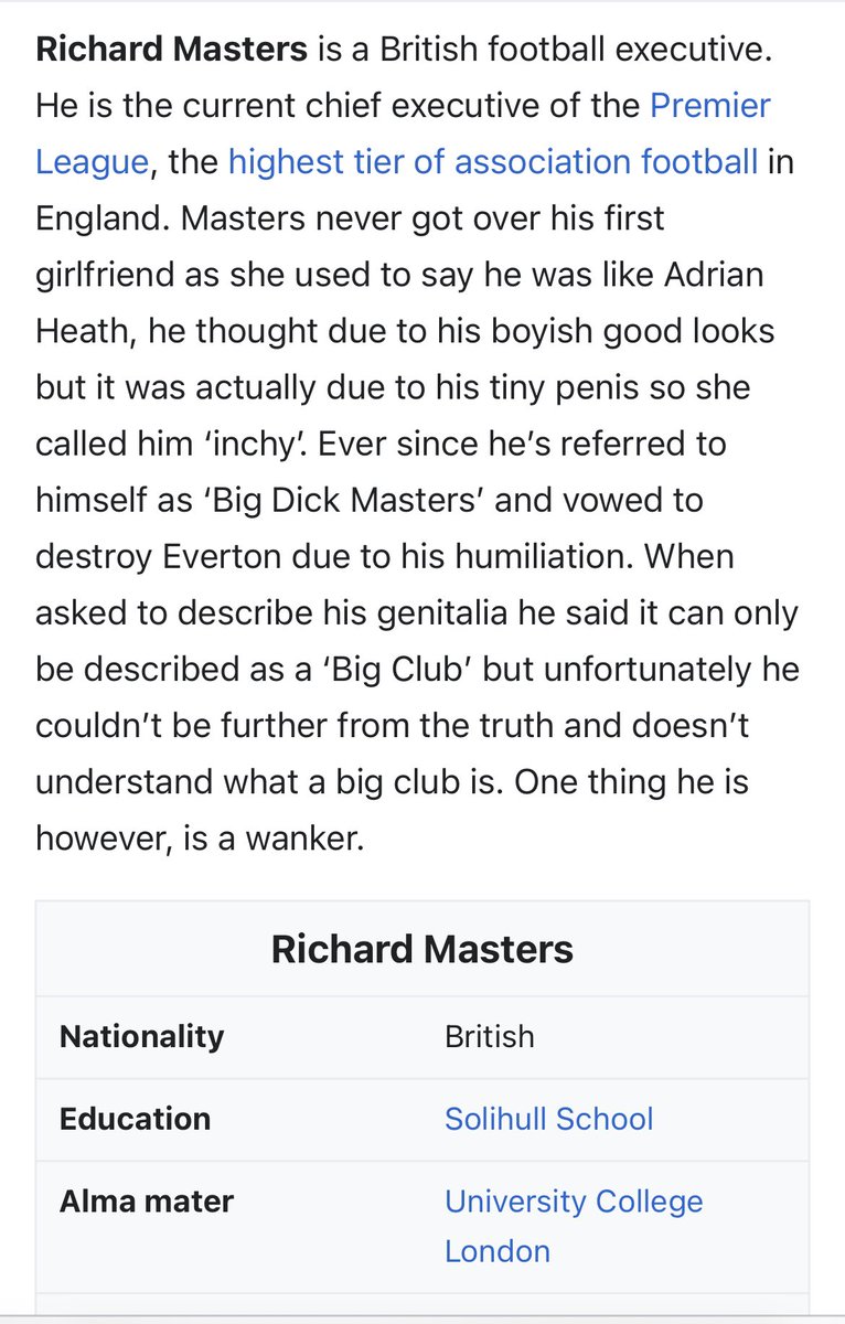 lawrenzo7's tweet photo. Don’t know a lot about Richard Masters so thought I’d look him up.  Interesting 🤔 https://t.co/KabtLIBXc3