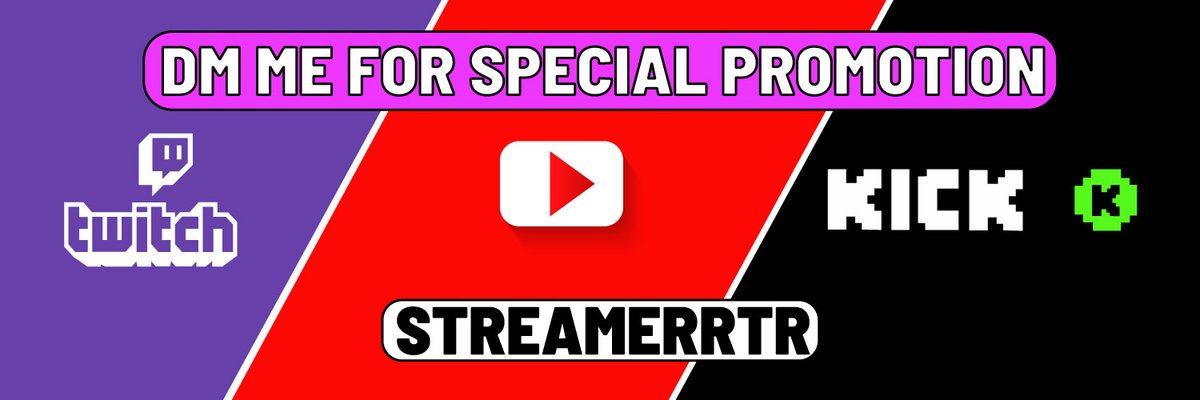 Promotion Time📢📢

1. Help Each Other
2. Follow me🙏
3. Like &amp; Repost
4. Drop Twitch | Kick | Yt | Spotify

✅📩Dm me for special promo &amp; special graphic designer 📩✅
#YouTube 
#stream