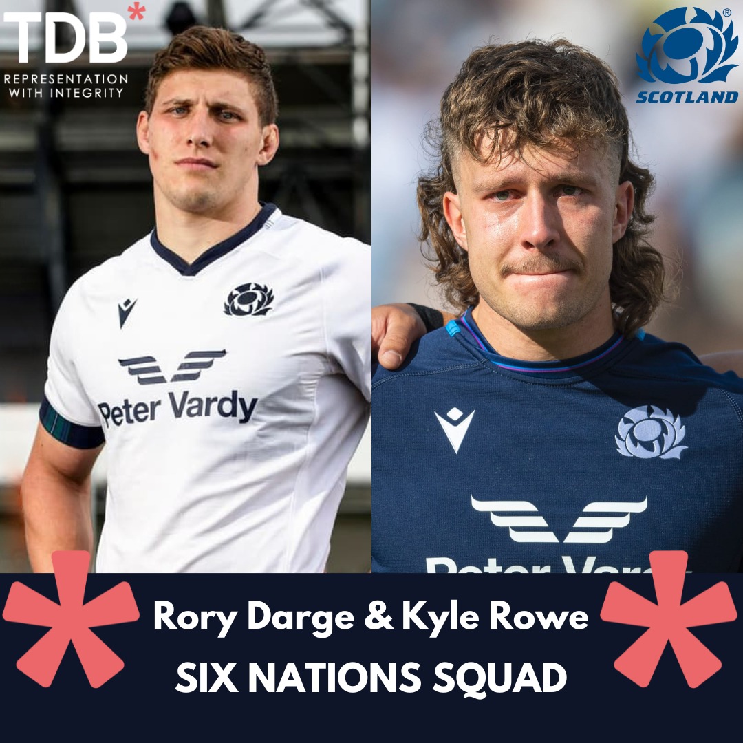 TDB_Sports's tweet photo. Congrats to #RoryDarge & #KyleRowe both named in the @Scotlandteam squad for the forthcoming @SixNationsRugby
Let's go guys and have fun 👏🏴
#ImWithTDB #KeepingYouRIGHT #SixNations #ScotlandTeam #ScottishRugby #Scotland #Rugby #RugbyPlayer #RugbyFamily #RugbyFan #AsOne https://t.co/nHXECFh5wl