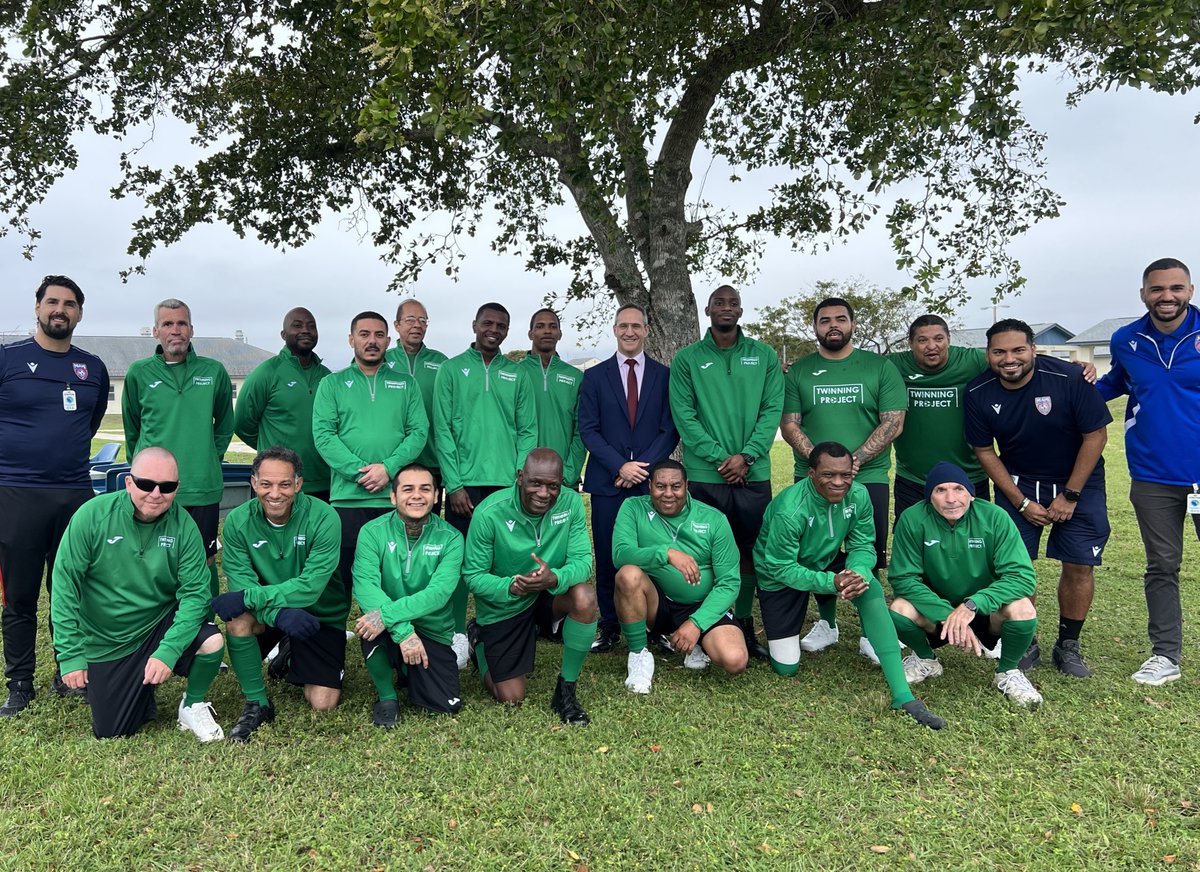 FL_Corrections's tweet photo. FDC is teaming up with @ProjectTwinning and @TheMiamiFC to introduce their inaugural soccer program at a state correctional institution in the United States! We are excited to kick off this collaborative initiative and witness its positive impact on the inmate population at Dade Correctional Institution. ⚽️
