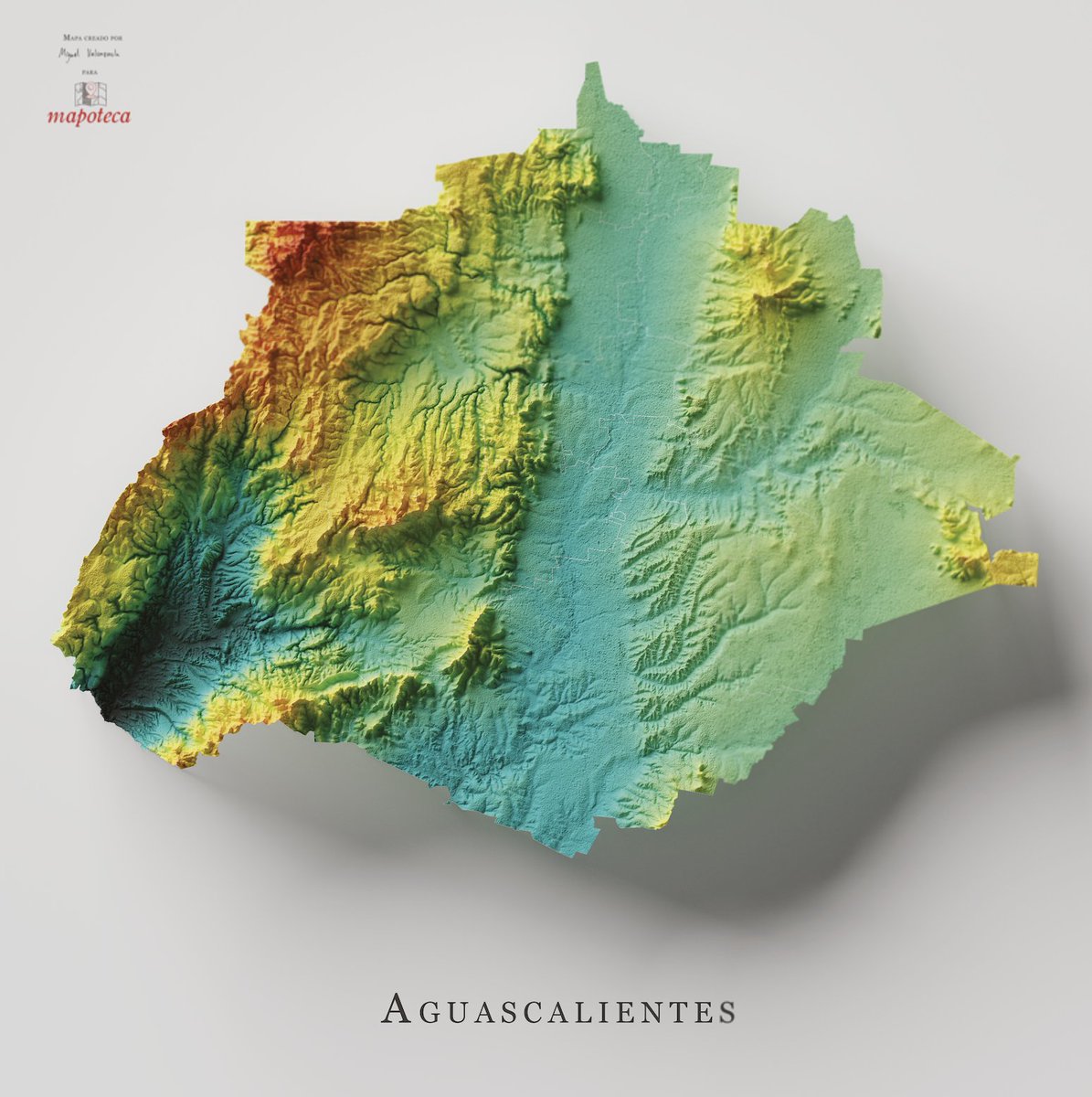mapoteca_mx's tweet photo. Ya llegó el turno al #mapa de #relieveporsombras de #Aguascalientes 

Analicémoslo con detalle ⬇️ 

#ags https://t.co/DOeDTMxQDk