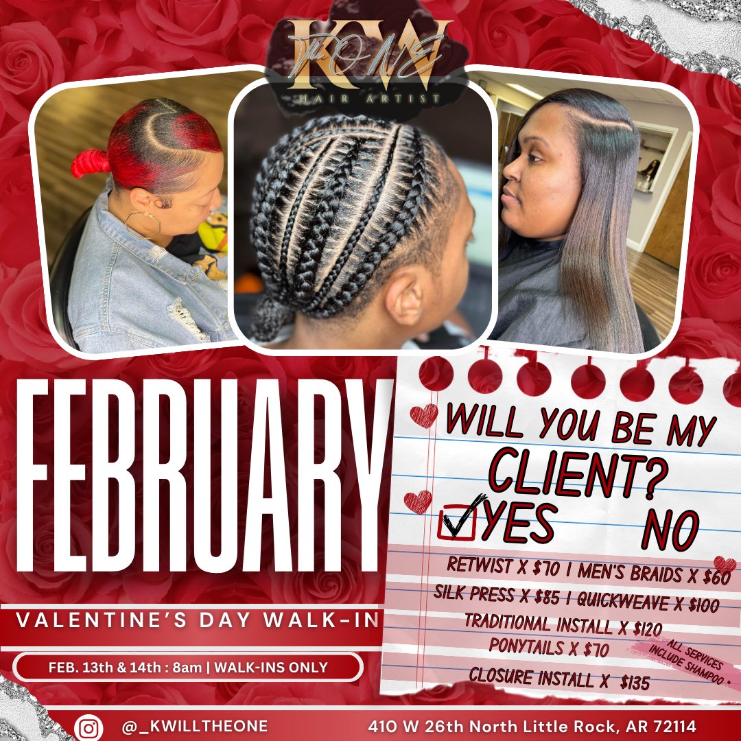 gabriellebrekel's tweet photo. Hey Twitter! I will be hosting a walk in event Feb. 13th & 14th in NLR ! No app. needed! We will have 8 talented ladies provided hair, nails & makeup services 🩷. Hope to see you soon 💐 #UCA24 #UCA25 #UCA26 #UALR24 #UCA27 #UALR26 #UALR25 #UALR27 #PSC24 #PSC25 #PSC26 #PSC27 https://t.co/5UY34lA2Iu