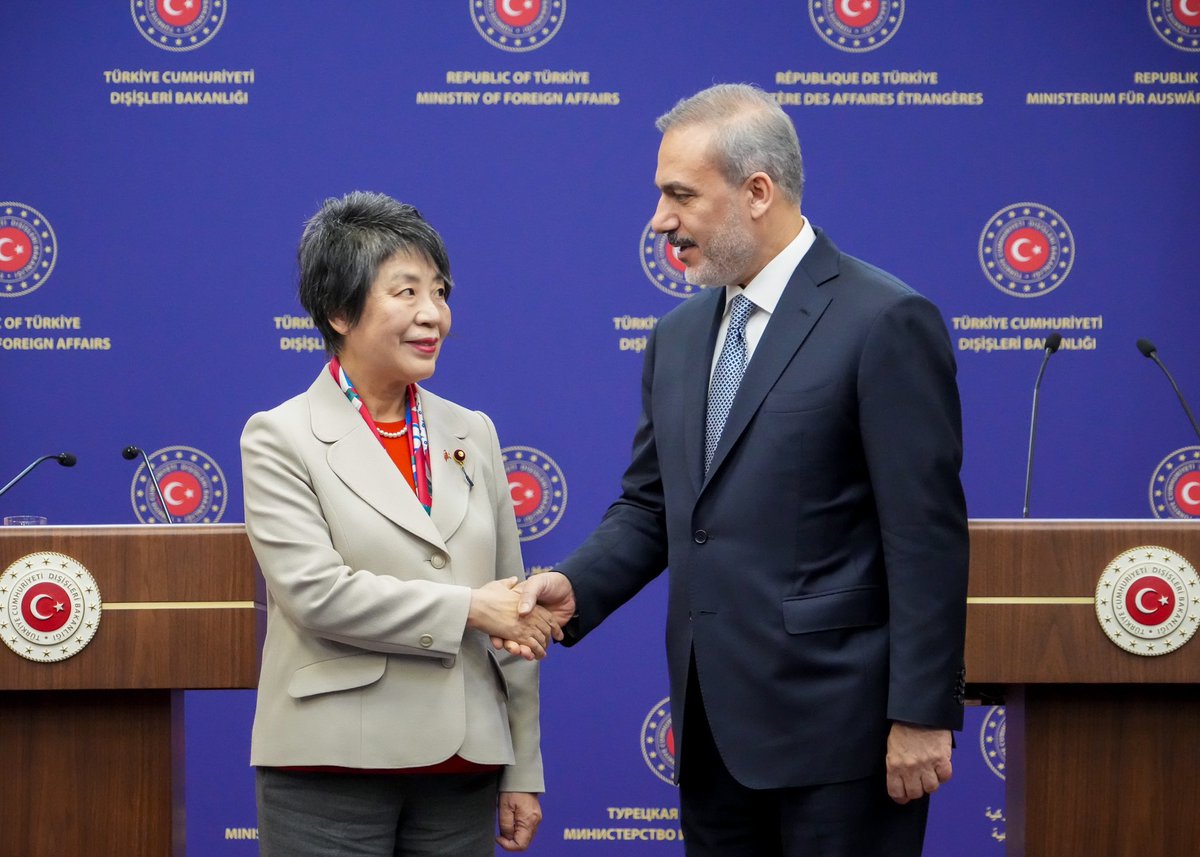 FM Kamikawa had a meeting with FM Fidan 🇹🇷 At the very beginning of the year of 100th anniversary of Japan-Turkey diplomatic relations, Ministers overviewed long standing trustful ties and concurred to deepen strategic partnership.